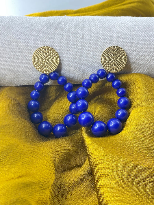 Boucles d’oreilles « PERLA » - Bleu marine